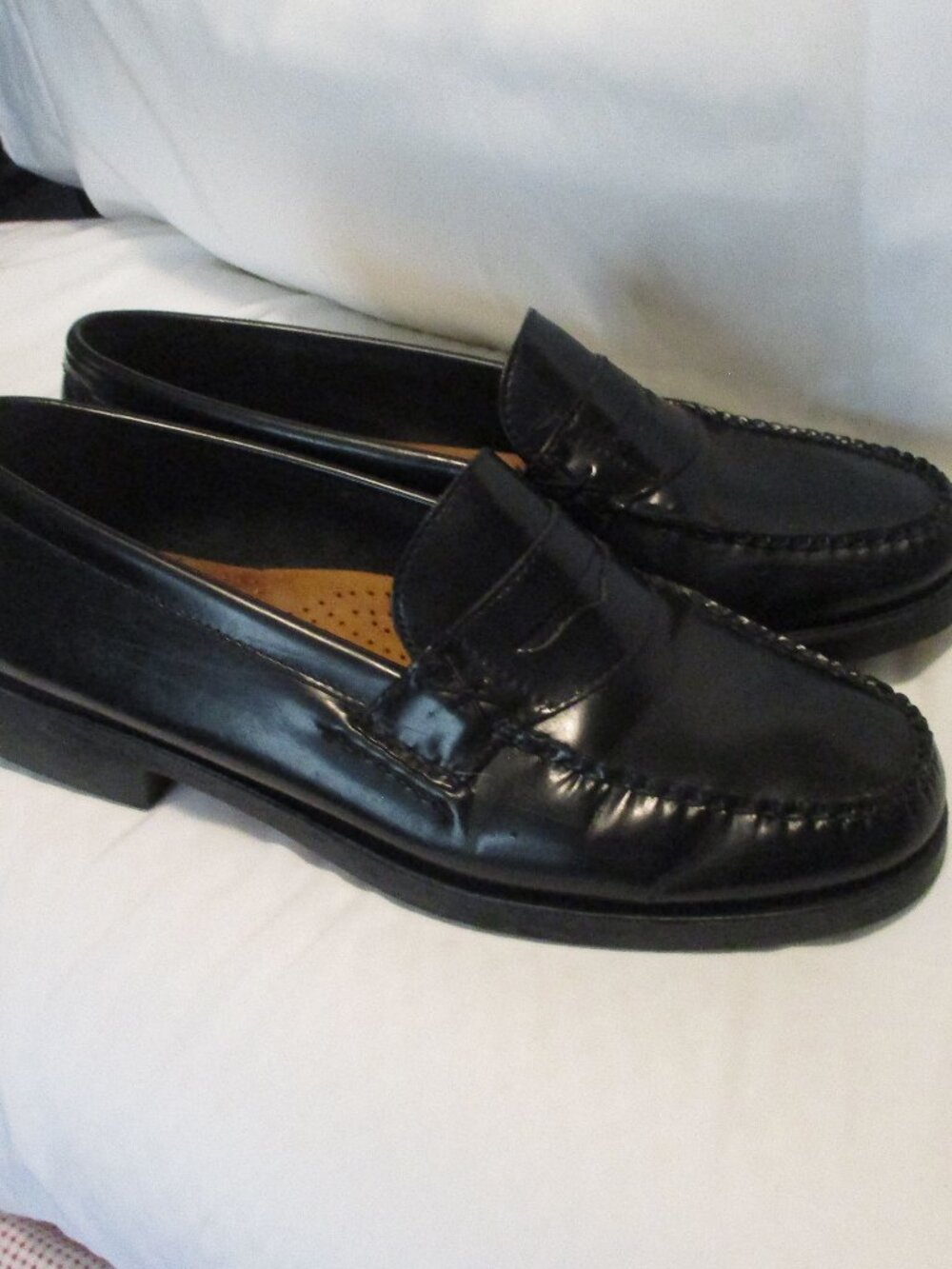 Bass Black Leather Penny Loafers 10 wide